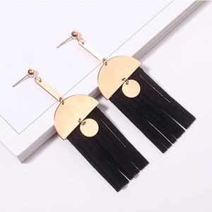 BLAIRE | Half Moon Fringe Drop Dangle Earrings